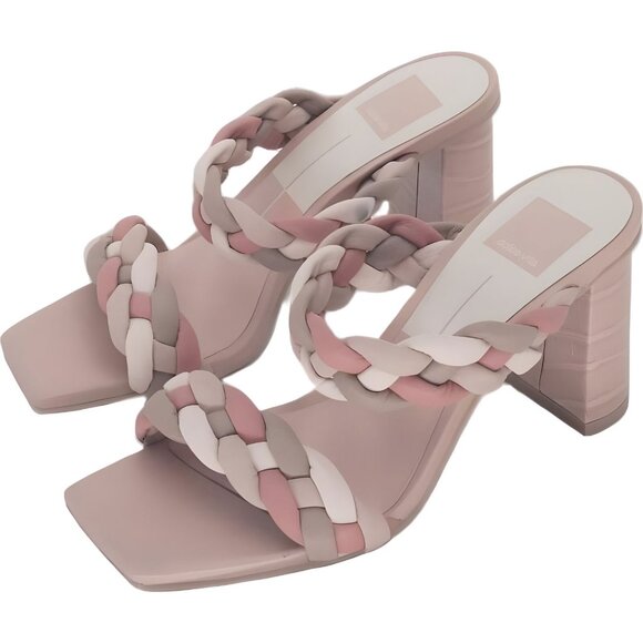 Dolce Vita Pink Rose Multi Braided Heels Size 7M Fast Shipping - Picture 2 of 6